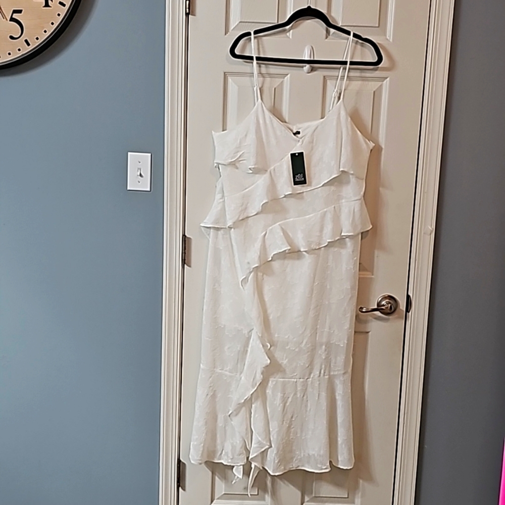 White Midi Sundress Office Wear Business Casual Meeting Dress